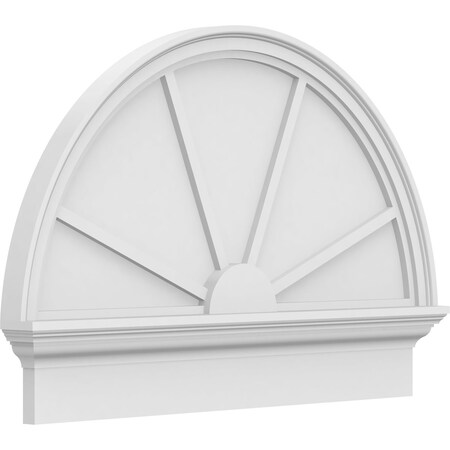 Ekena Millwork Half Round 4 Spoke Architectural Grade PVC Combination Pediment, 34"W x 23-3/4"H x 2-3/4"P PEDPC034X240HRO04